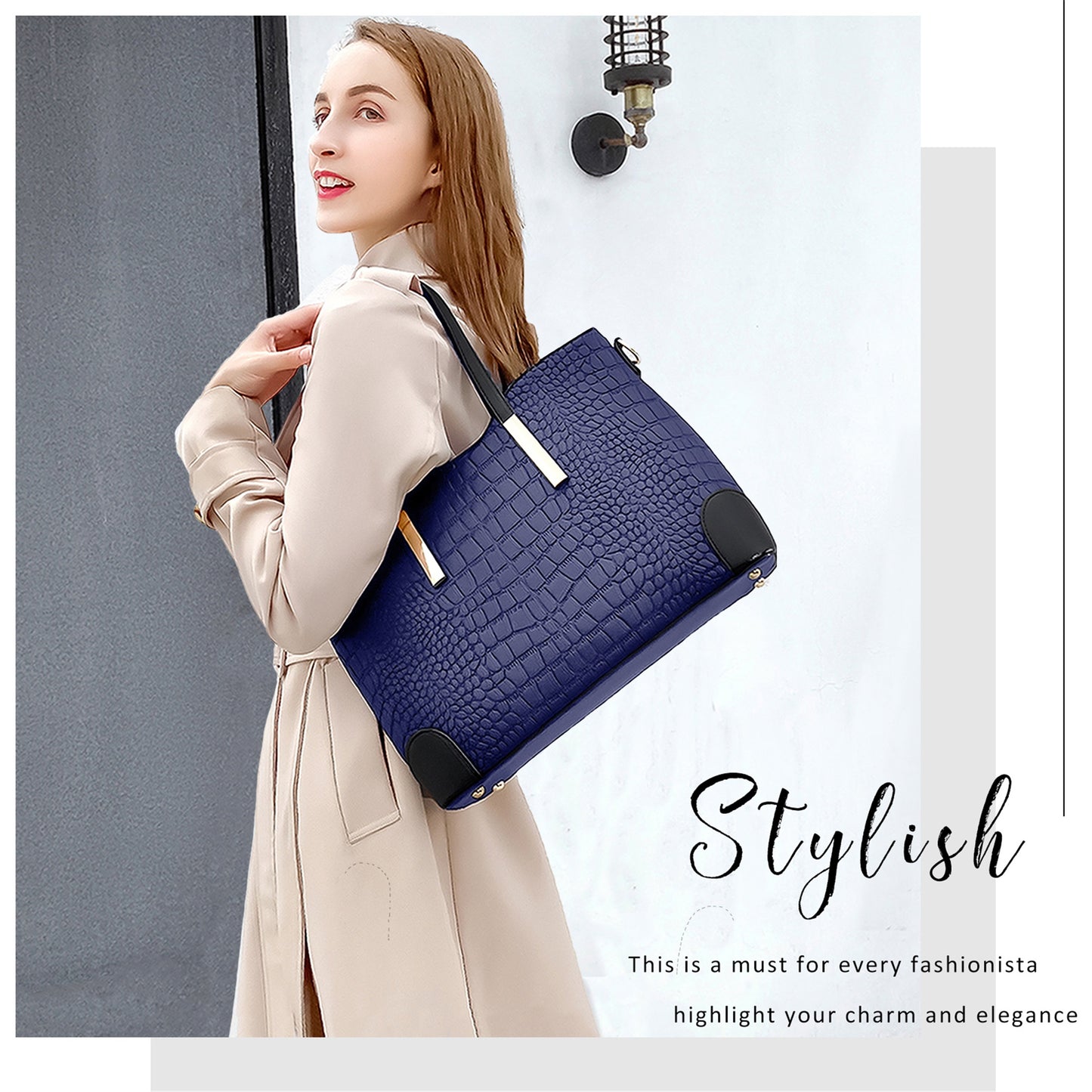 AICARE Women's 2-Piece Handbag Tote Bag Set with Matching Wallet