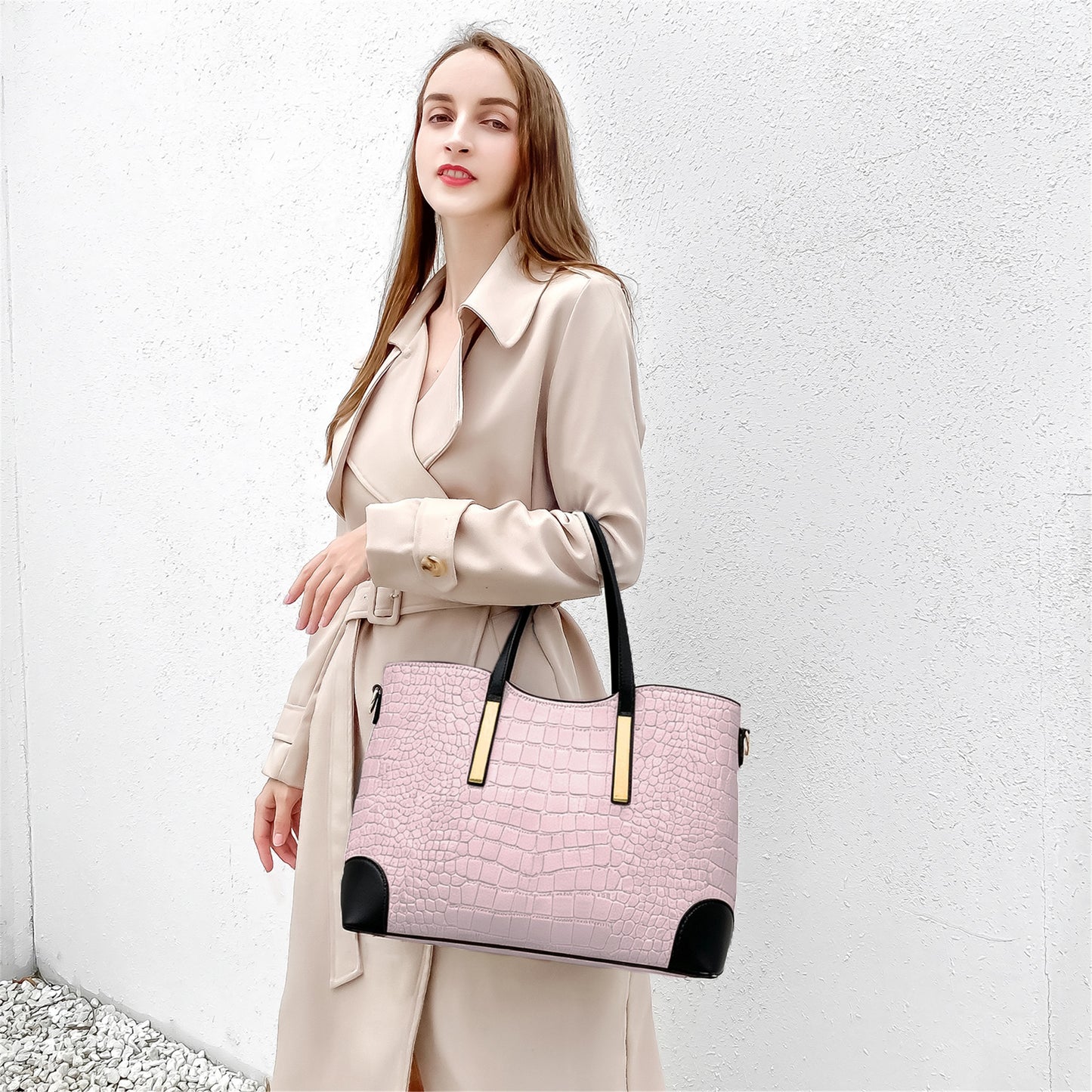 AICARE Women's 2-Piece Handbag Tote Bag Set with Matching Wallet
