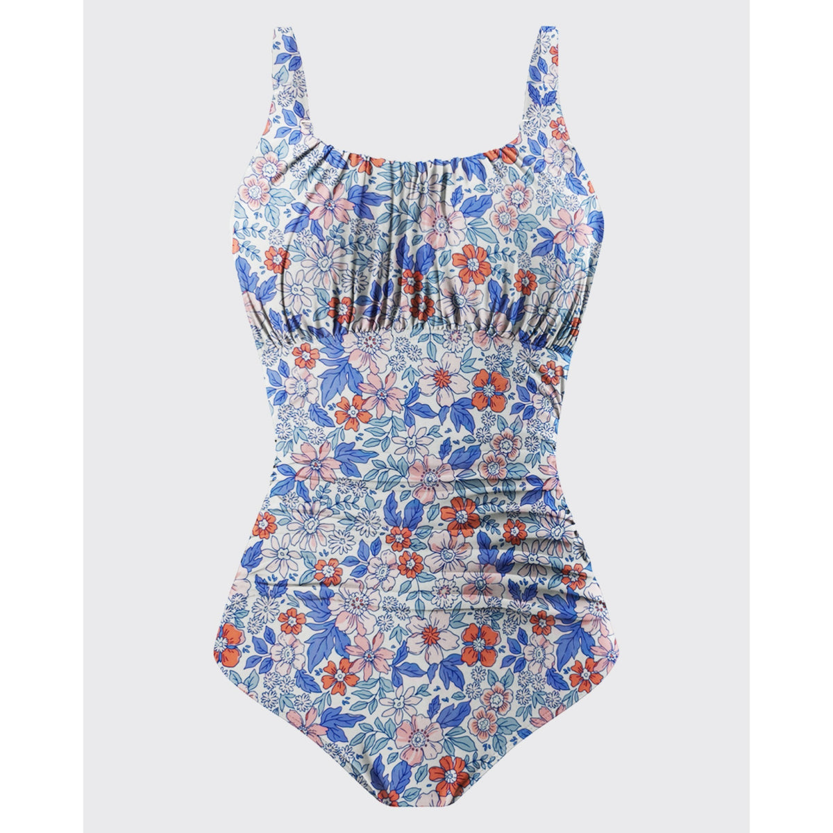 AICARE Women's One Piece Swimsuit Ruched Tummy Control Square Neck Bathing Suits