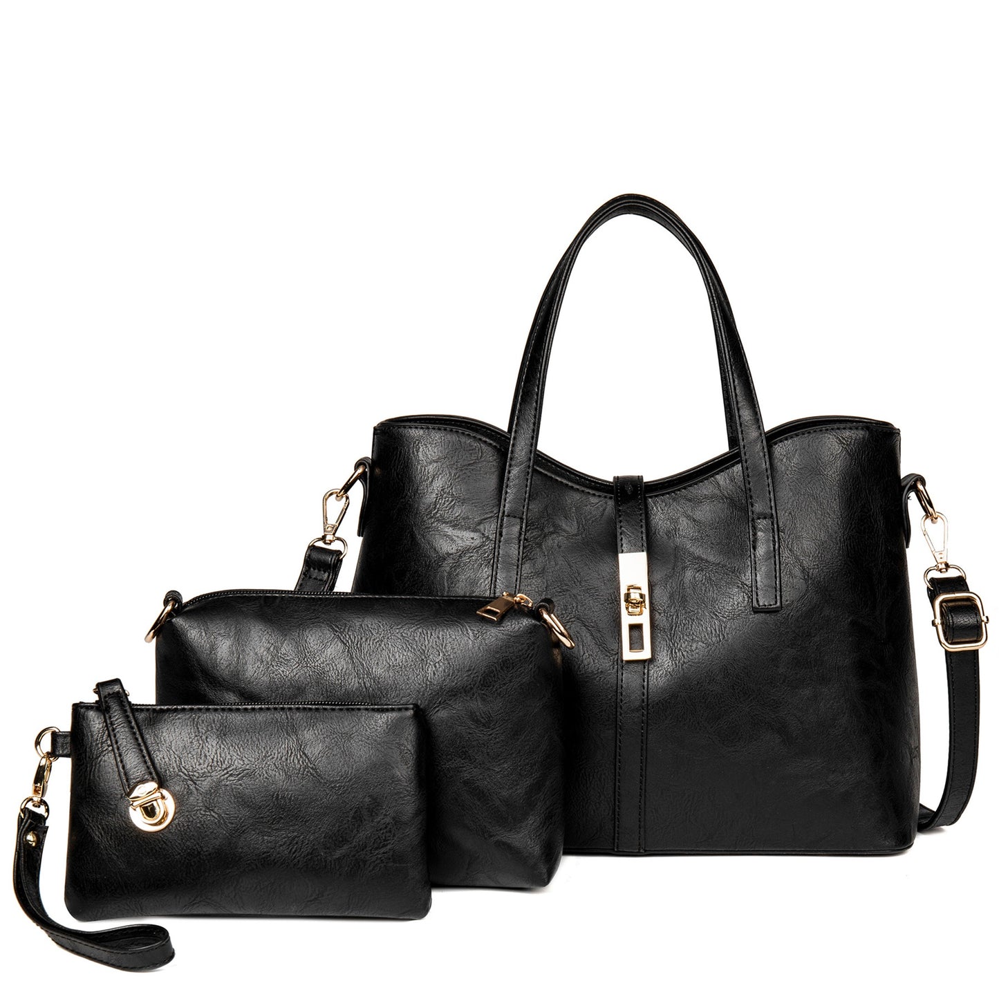 AICARE Women's 3-Piece Handbag Set, Satchel Shoulder Tote Bag with Wallet Purse