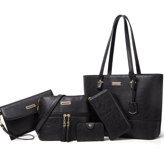 AICARE Purses for Women, 5 Piece Handbag Set with Satchel Tote Shoulder Bag and Wallet