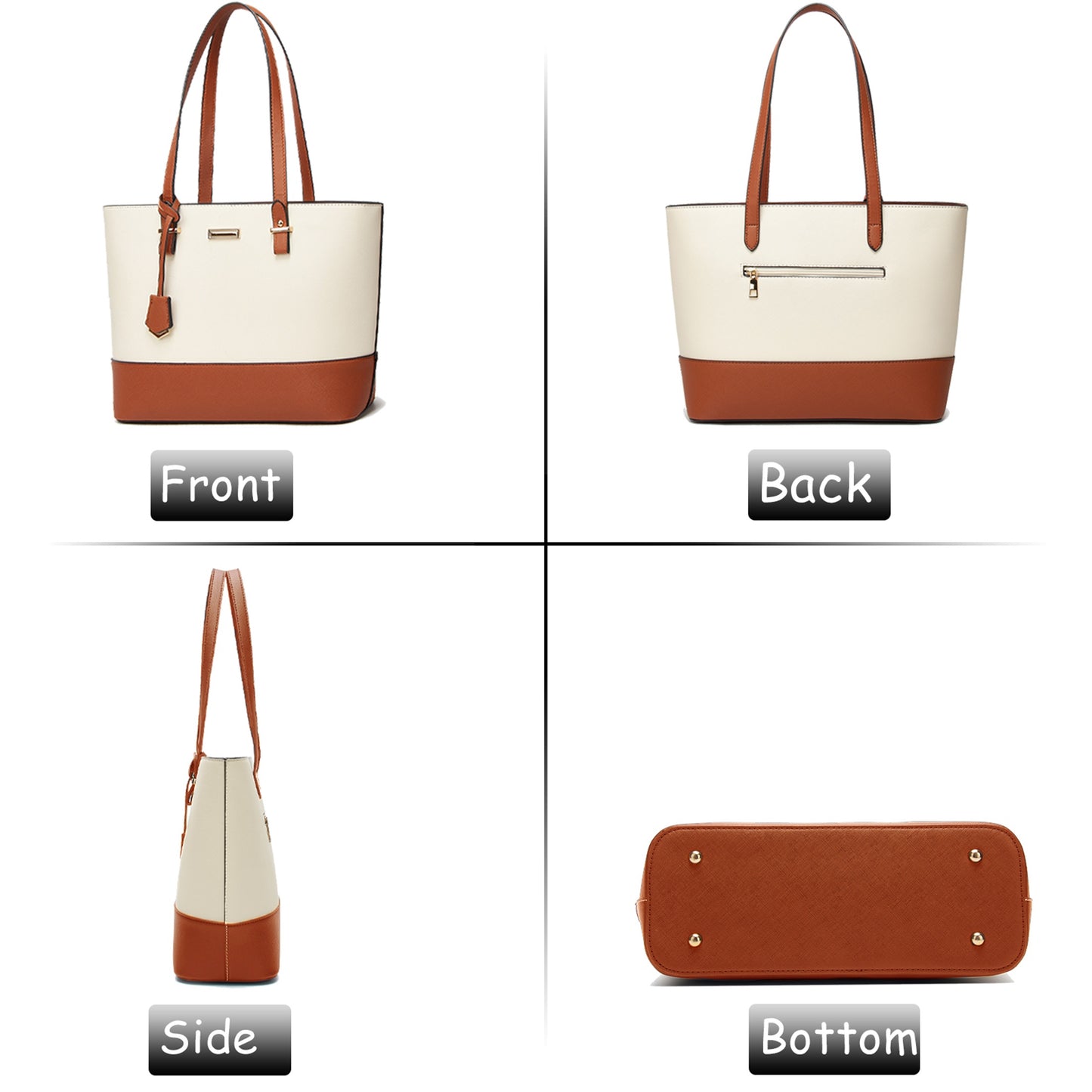 AICARE Purses for Women, 5 Piece Handbag Set with Satchel Tote Shoulder Bag and Wallet