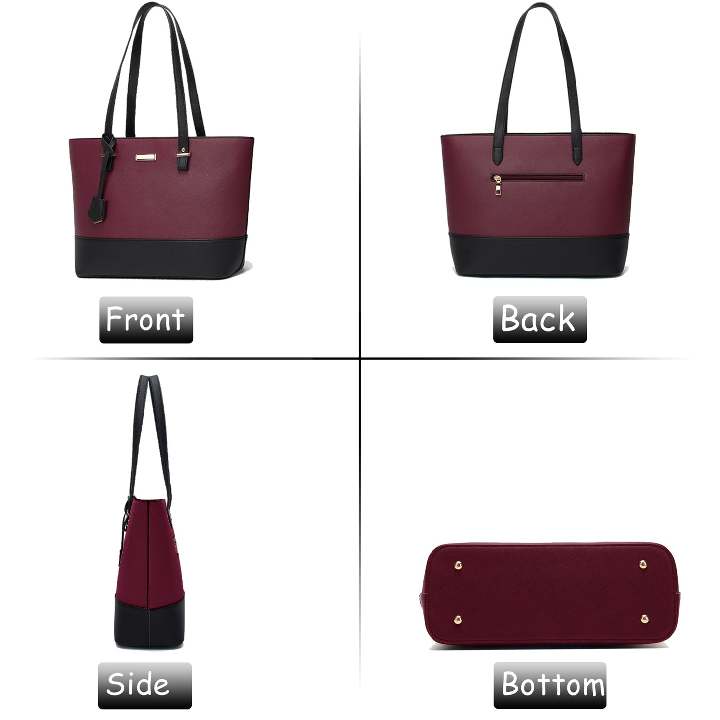 AICARE Purses for Women, 5 Piece Handbag Set with Satchel Tote Shoulder Bag and Wallet