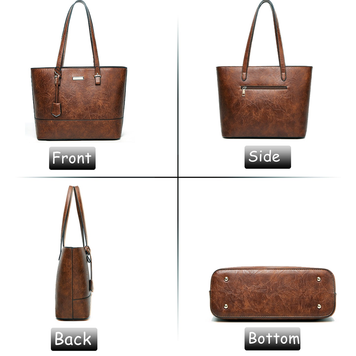 AICARE Purses for Women, 5 Piece Handbag Set with Satchel Tote Shoulder Bag and Wallet