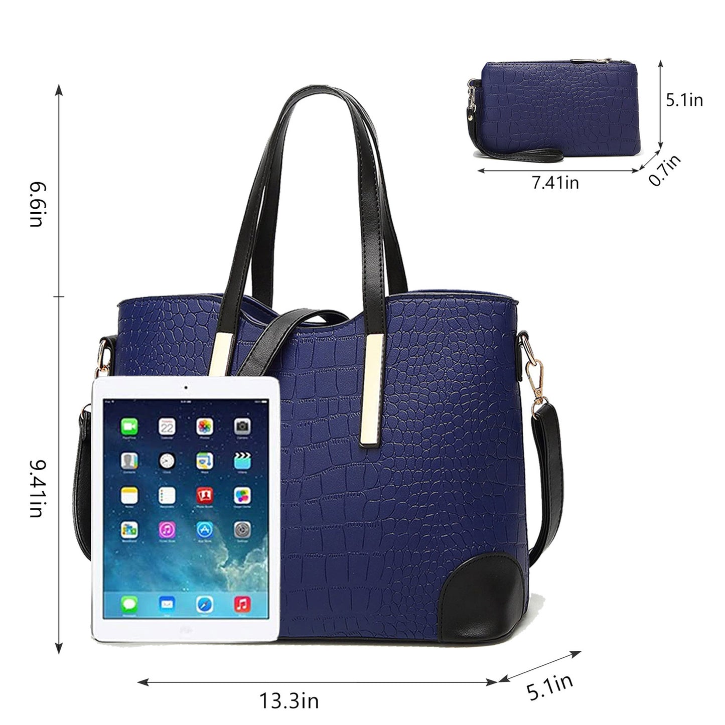AICARE Women's 2-Piece Handbag Tote Bag Set with Matching Wallet