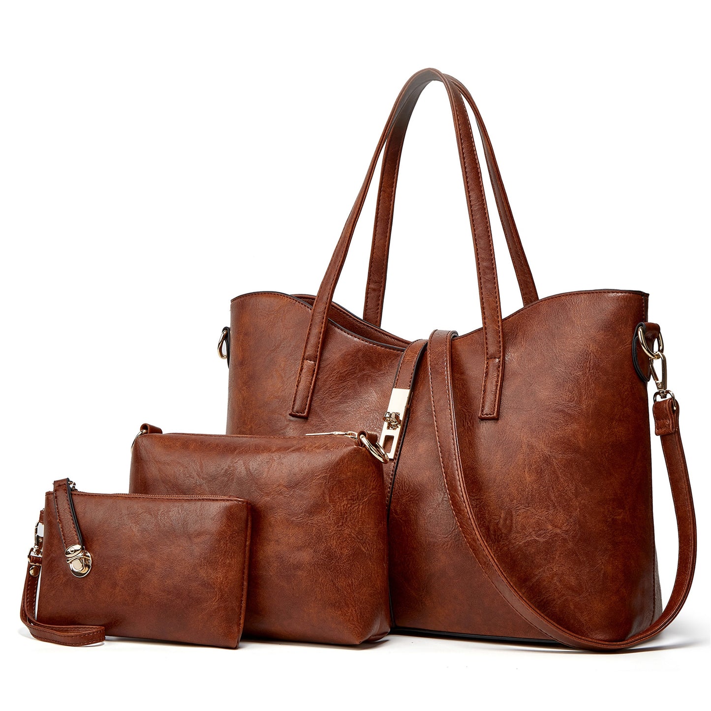 AICARE Women's 3-Piece Handbag Set, Satchel Shoulder Tote Bag with Wallet Purse